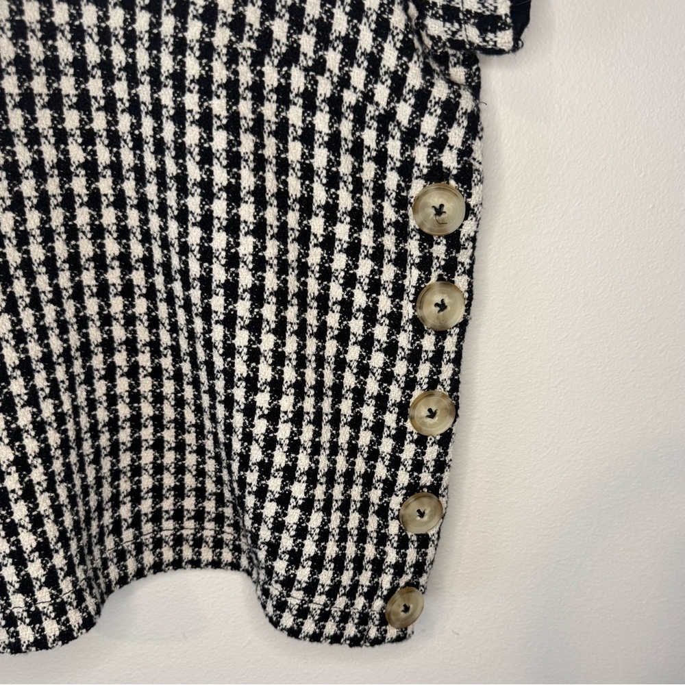 Maeve by Anthropologie Black & White Gingham Textured Top Size US 10 - Picture 4 of 6